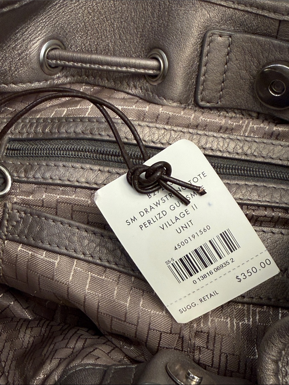 Cole Haan Pebbled Leather Drawstring Hobo in Taupe Brown - Picture 4 of 15